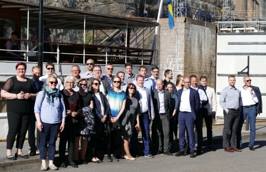 10. EMMA partners in front of the Trollhättan locks in Sweden in May 2018